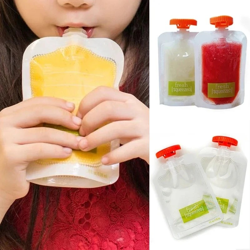 Baby Puree Pouch - 10Pcs Baby Food and Juice Box