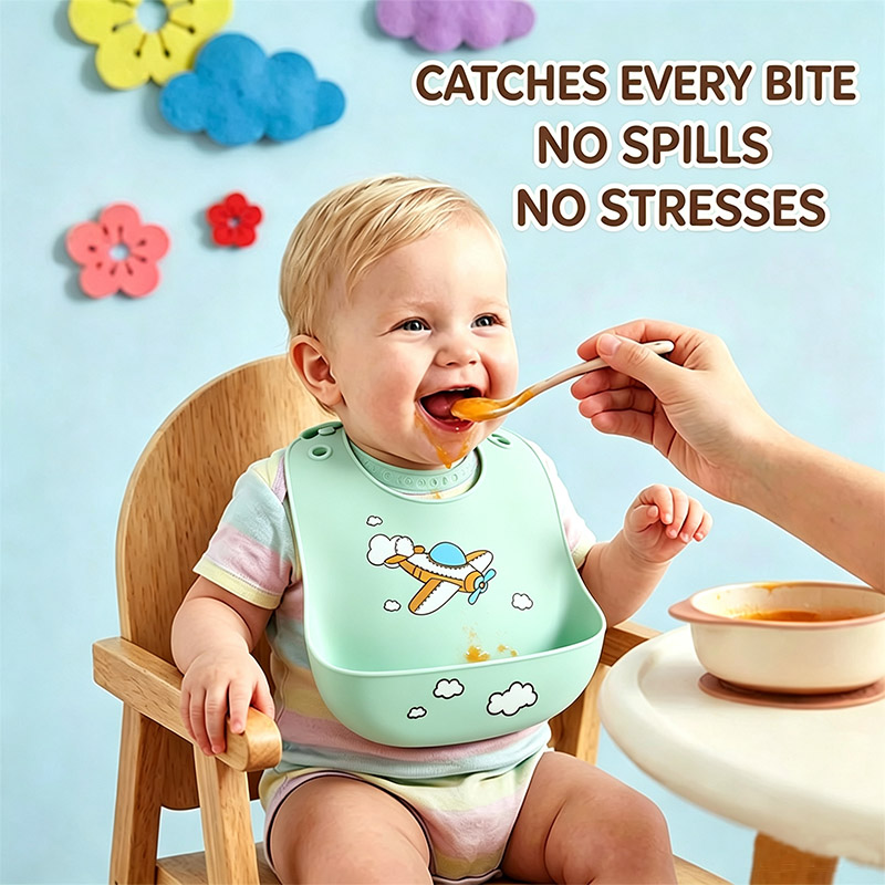 Baby Food Eat - Silicone Baby Feeding Bib Waterproof Food