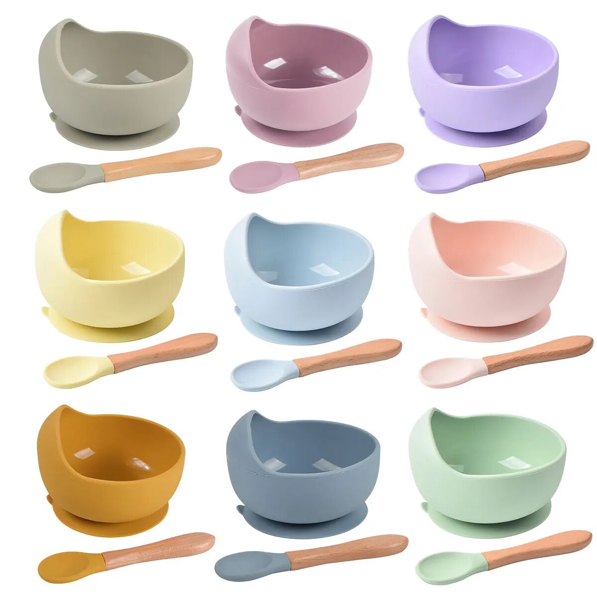 Baby Food Diary - 2PCS Silicone Baby Feeding Bowl Tableware
