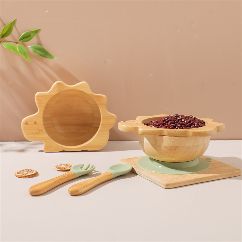 Baby Wooden Tableware Set Dino - Baby Food Dispensing Spoon 评论和价格
