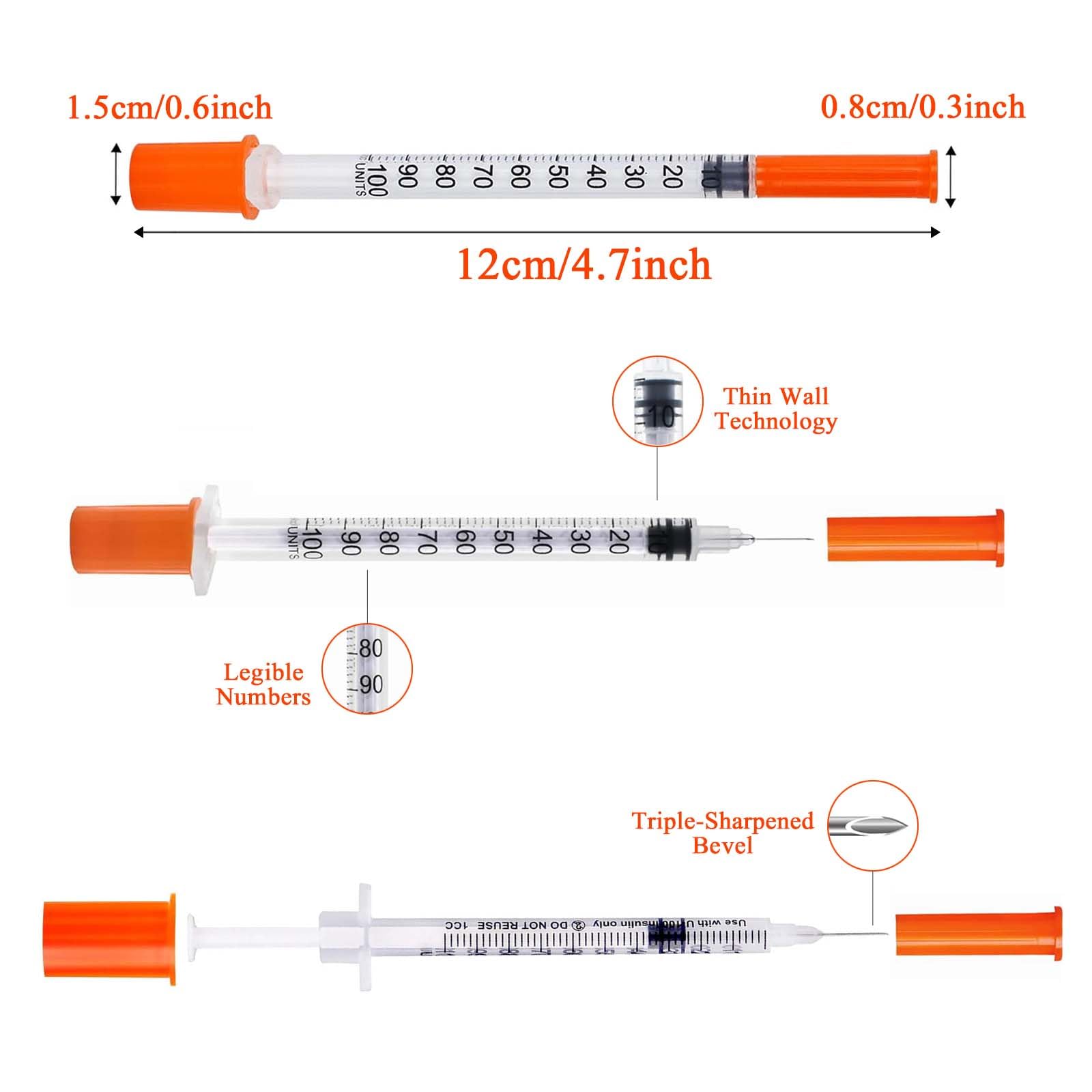 100pcs 1ml/cc  30G 8mm /31G 6m - Baby Food Allergy Rash 评论和价格