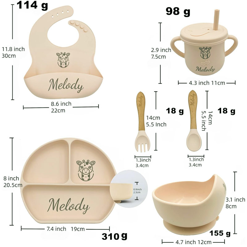 Silicone Feeding Set Customize - Plate Suction Toddler 评论和价格