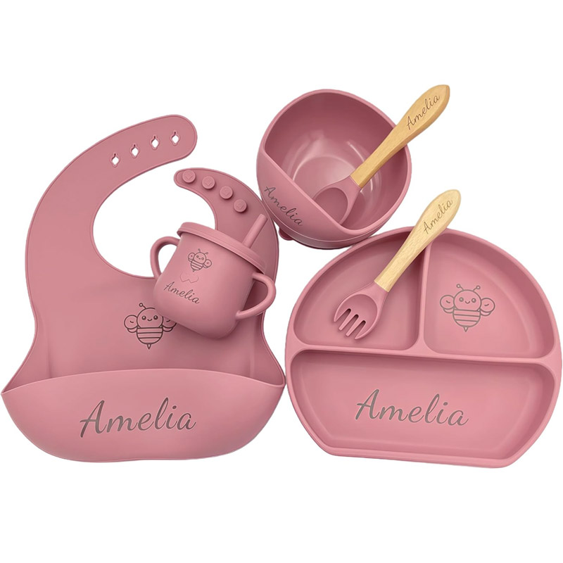 Silicone Feeding Set Customize - Plate Suction Toddler 评论和价格