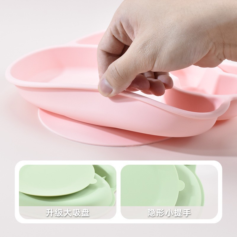BPA freeCartoon Silicone Divid - Plate Suction Toddler 评论和价格