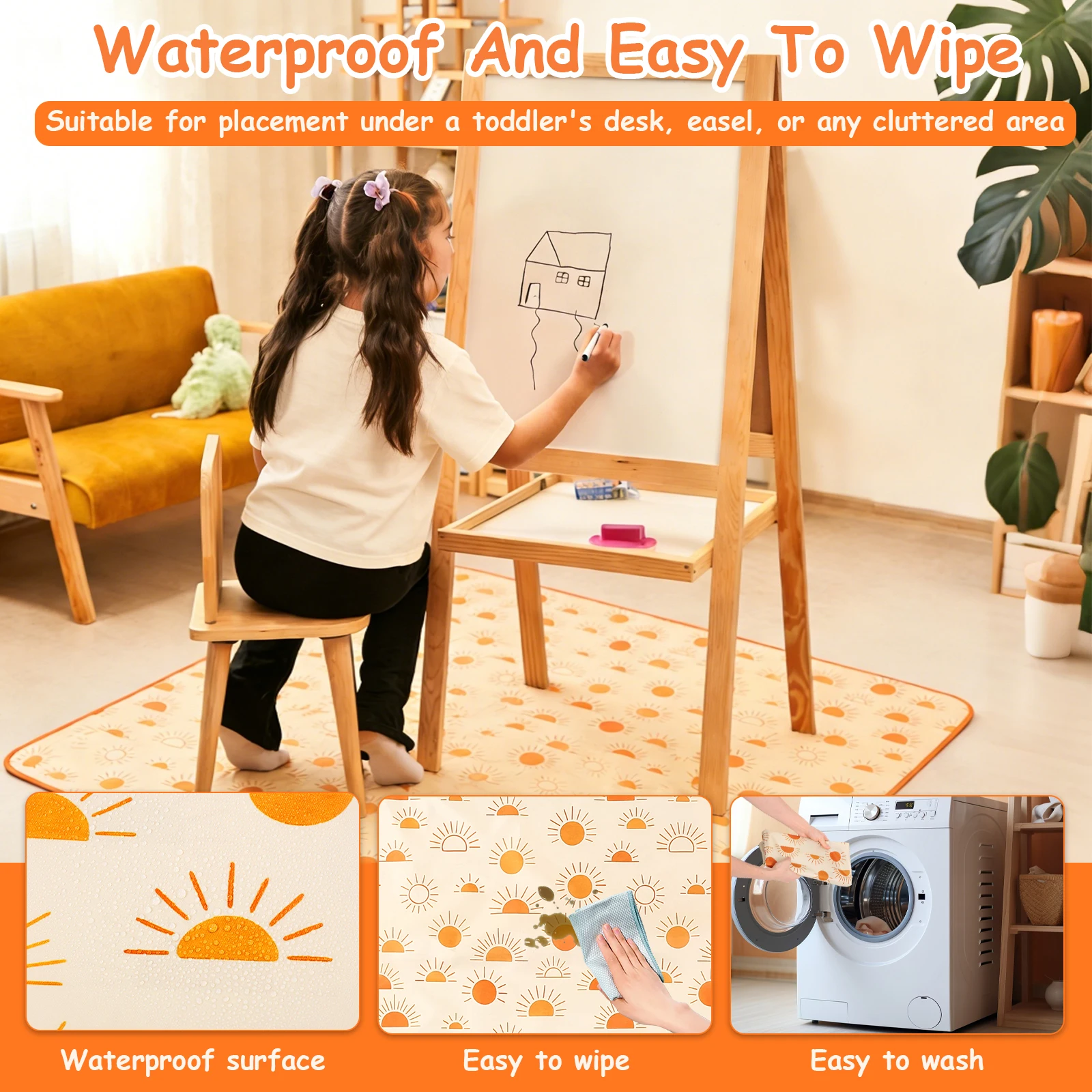 Baby High Chair Splat Mat Dini - Highchair Splash Mat 评论和价格
