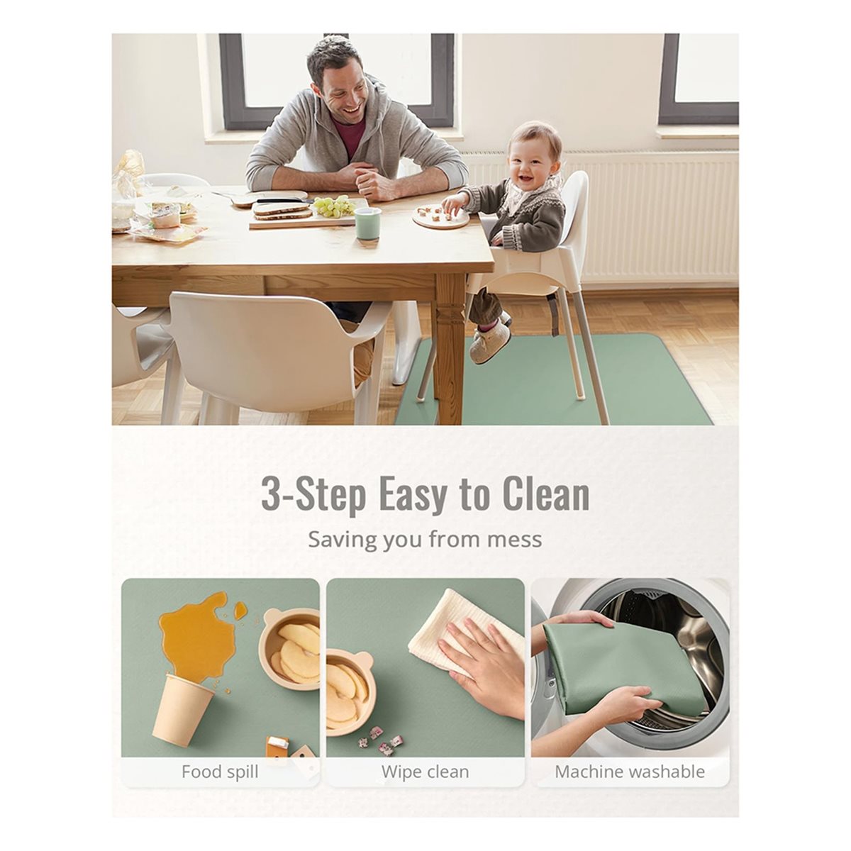 828 Mega Sale Baby Splat Mat f - Highchair Splash Mat 评论和价格