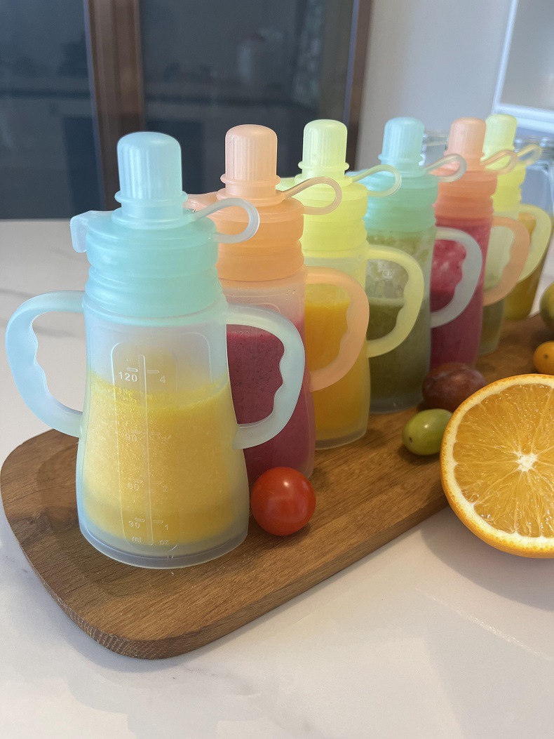 New Reusable Silicone Breast M - Baby Puree Pouch 评论和价格