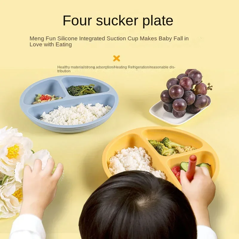 3Pcs Silicone Baby Feeding Set - Plate Suction Toddler 评论和价格