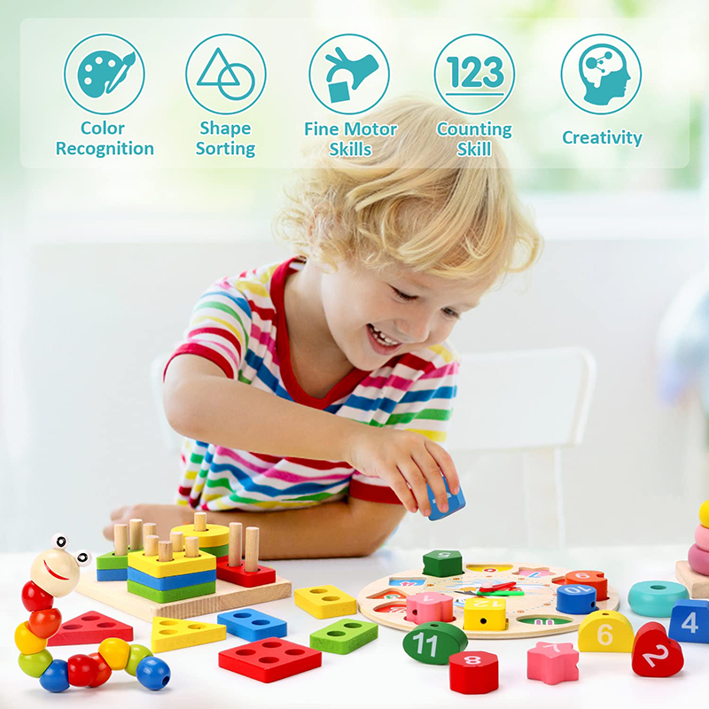 5-6pcs/set Montessori Wooden T - Baby Food Eat 评论和价格