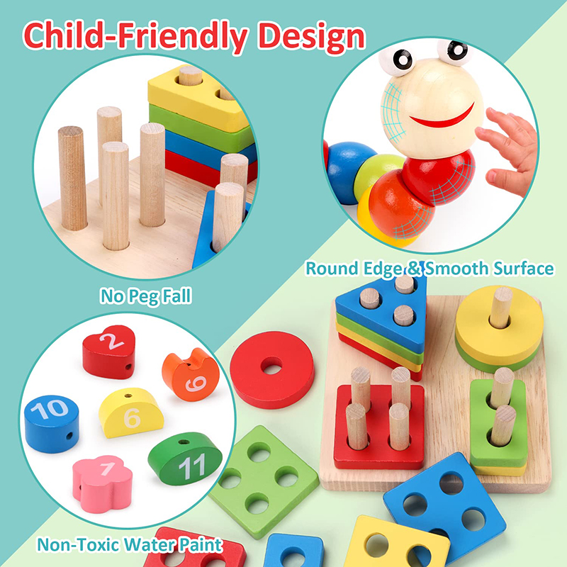 5-6pcs/set Montessori Wooden T - Baby Food Eat 评论和价格
