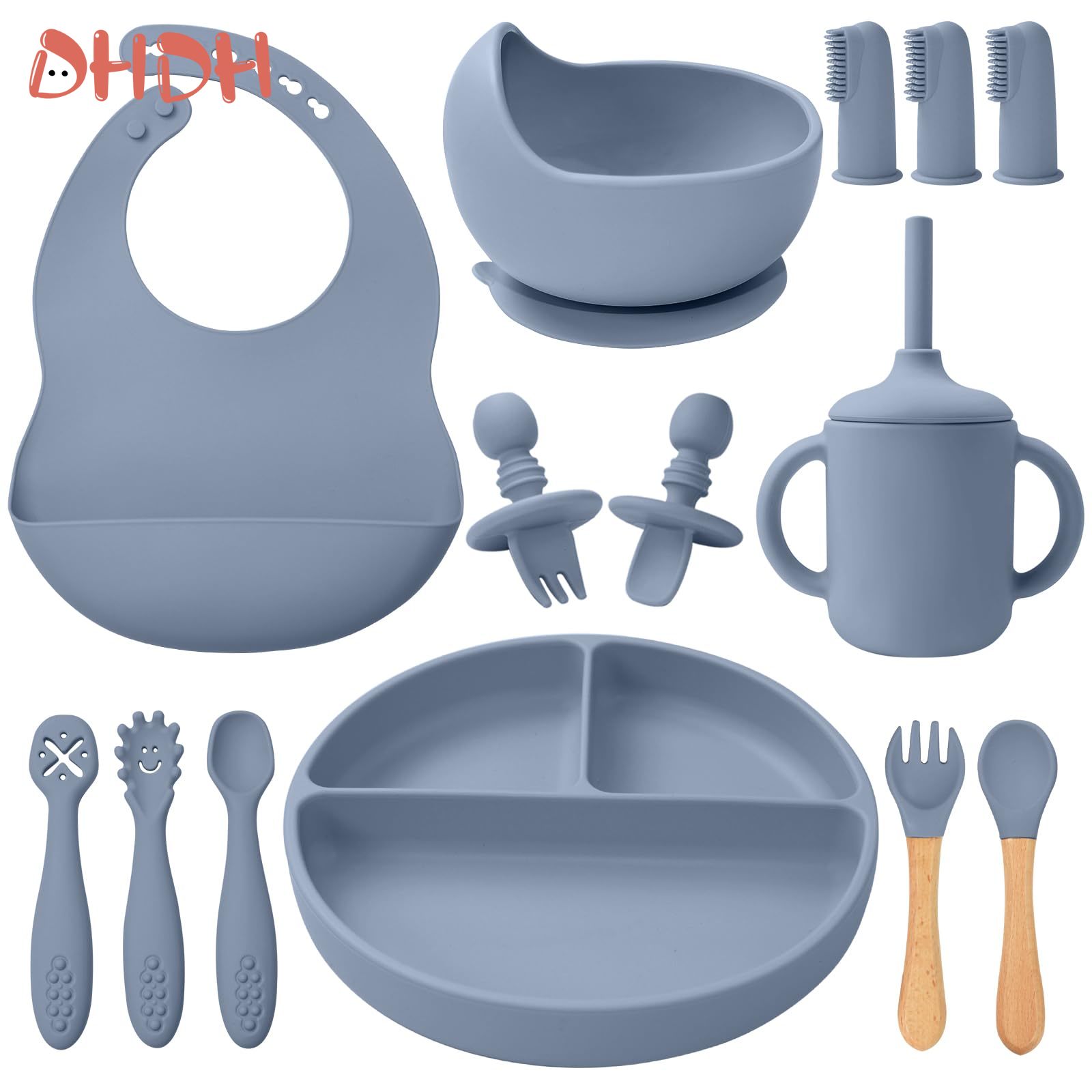 Silicone Baby Feeding Set Tabl - Baby Food Dispensing Spoon 评论和价格