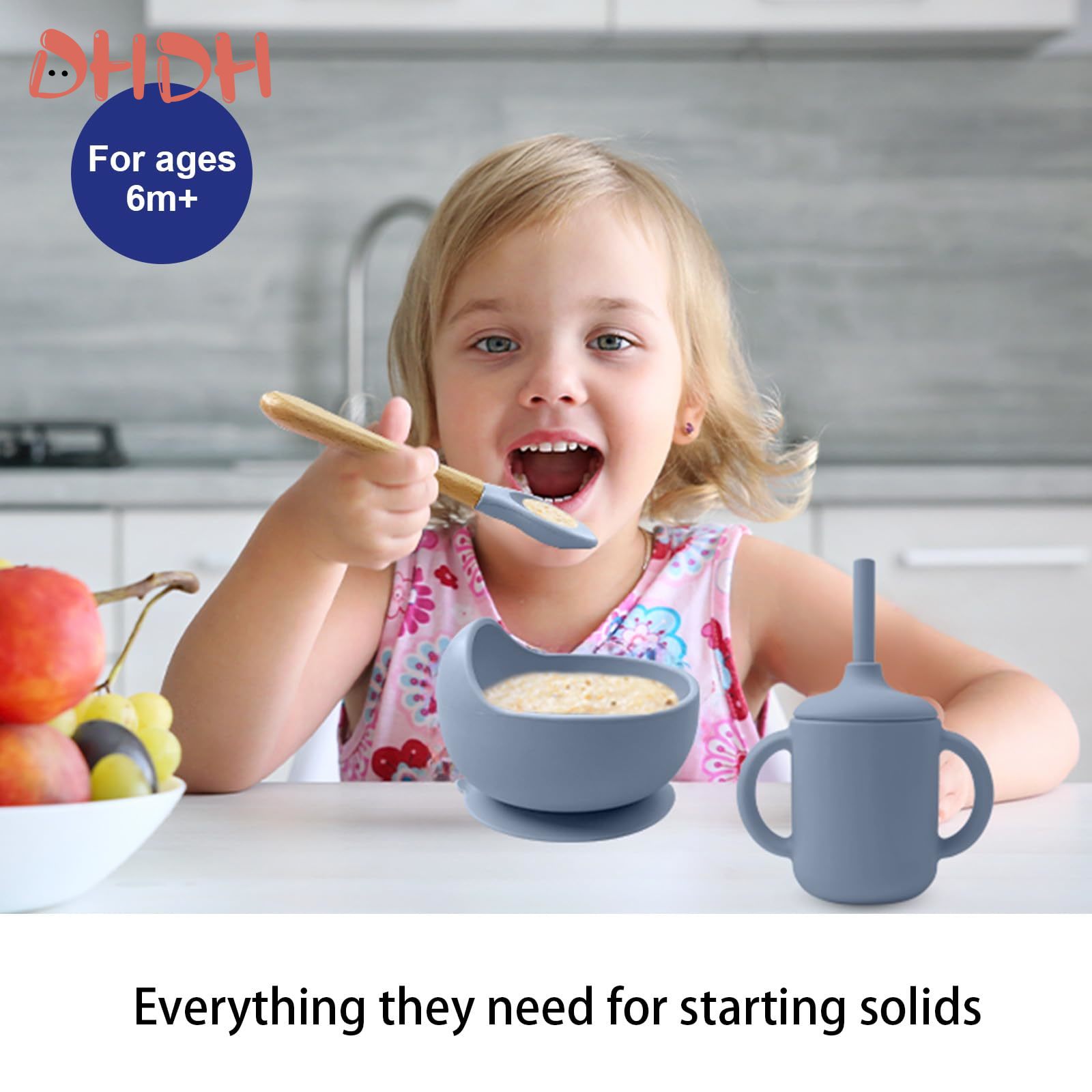 Silicone Baby Feeding Set Tabl - Baby Food Dispensing Spoon 评论和价格