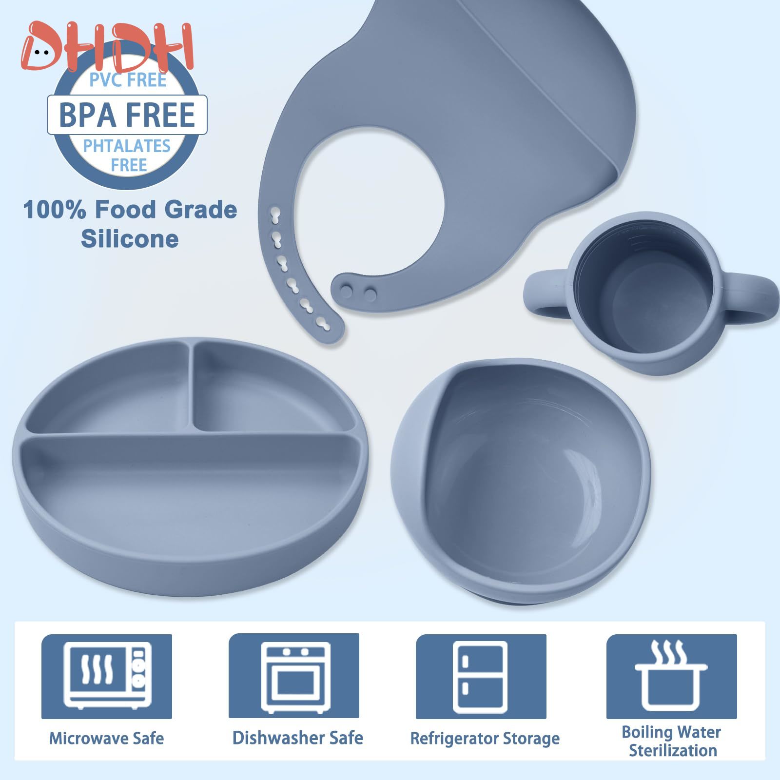 Silicone Baby Feeding Set Tabl - Baby Food Dispensing Spoon 评论和价格