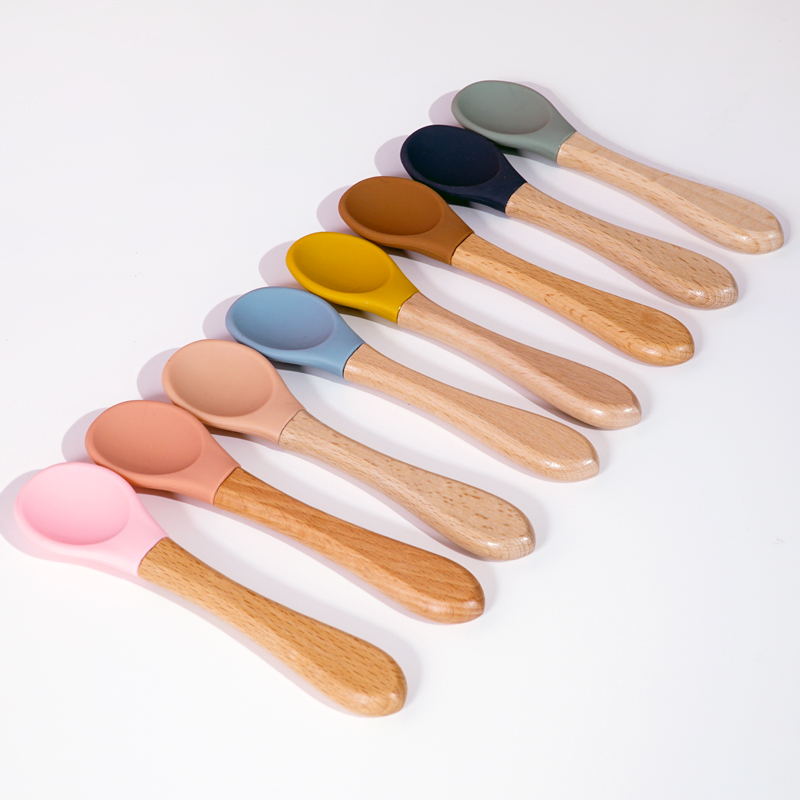 Feeding Wooden Handle Silicone - Puree Baby Food 评论和价格