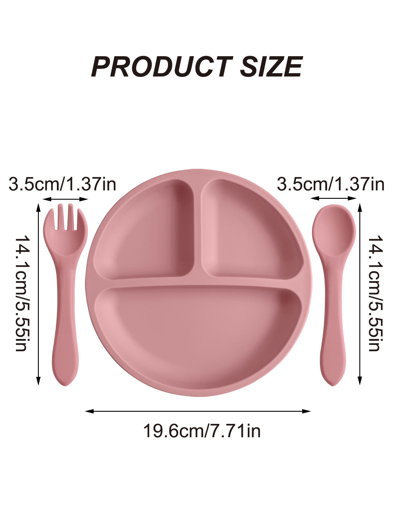 3PCS Silicone Baby Feeding Set - Plate Suction Toddler 评论和价格